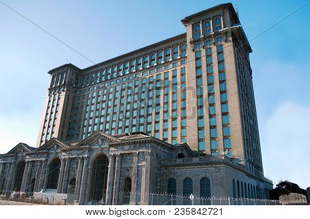 Detroit, Michigan Usa, April 8, 2018, Michigan Central Station, Mcs, Detroit Train Depot