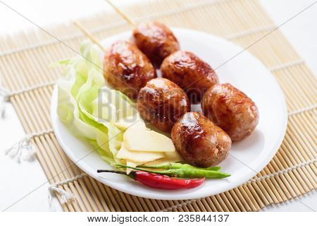 Thai Sausage (isan Sausage), Popular Northeastern Food In Thailand