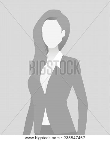 Default Placeholder Businesswoman Half-length Portrait Photo Avatar. Woman Gray Color