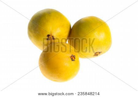 Closeup Of Rare Araza Fruit From The Amazon Area Isolated On White