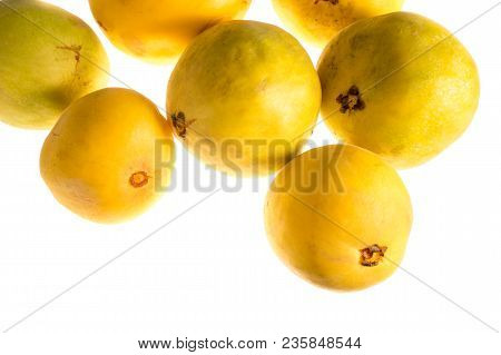 Rare Araza Fruits Isolated On White Background
