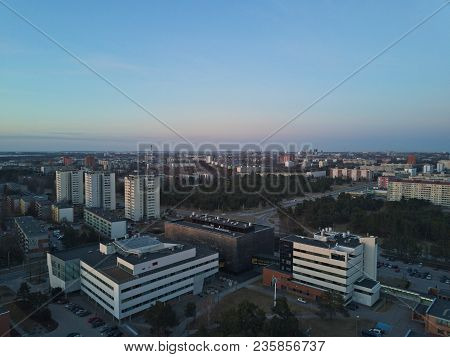 Panoramic Aerial View Of City Tallinn Estonia , Distrikt Mustamjae
