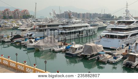 Tuen Mun, Hong Kong, 22 March 2018:- Golding coast typhoon shelter in Hong Kong 