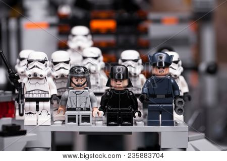 RUSSIA, April 12, 2018. Constructor Lego Star Wars. Episode IV, Squad of stormtroopers