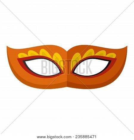Feather Mask Icon. Flat Illustration Of Feather Mask Vector Icon For Web