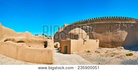 Panorama Of The Street In Rayen Citadel, Stretching Along The Huge Rampart With Preserved Building O