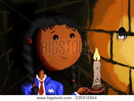 The Girl Is An Adventuress Explores The Catacombs