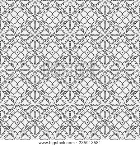 Vector Seamless Pattern. Modern Texture. Repetition Of Geometric Elements. Monochrome. Wallpaper For