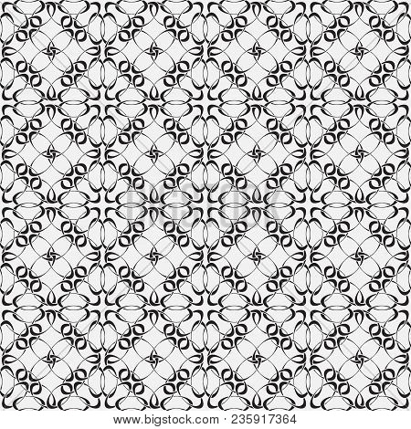 Vector Seamless Pattern. Modern Texture. Repetition Of Geometric Elements. Monochrome. Wallpaper For