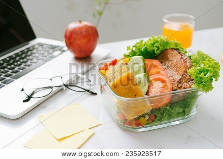 Food In The Office. Healthy Lunch For Work.