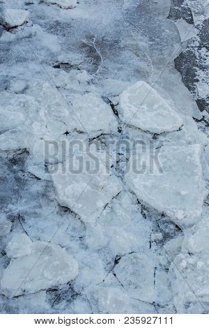 Ice Floes In The Hamburg Harbor Terminal Burchardkai