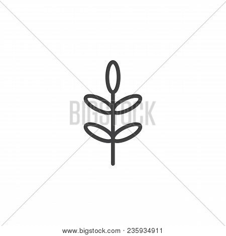 Acacia Leaf Outline Icon. Linear Style Sign For Mobile Concept And Web Design. Tree Leaf Simple Line