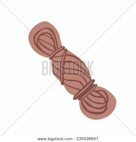 Coil Of Rope. Vector Illustration, Isolated On White Background.
