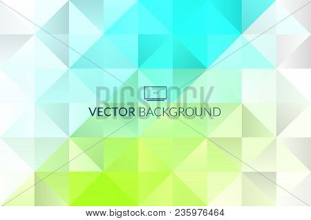 Abstract Background Design, Vector Polygonal Elements For Graphic Template. Colourful Eco Green Turq