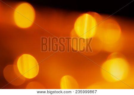 Absrtract Background, Bokeh With Red Yellow And Gold