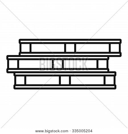 Wood Pallet Stack Icon. Outline Wood Pallet Stack Vector Icon For Web Design Isolated On White Backg