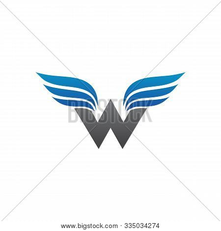 Letter W Wing, W Wing Icon Logo