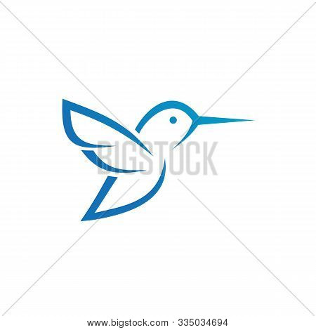 Humming Bird Logo, Flying Little Bird Logo