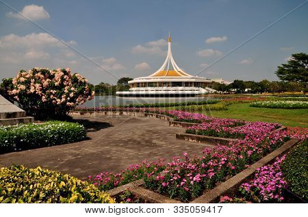 Ratchamangkhala Pavilion Of Suan Luang Rama Ix Public Park Bangkok,thailand With Beautifully Decorat