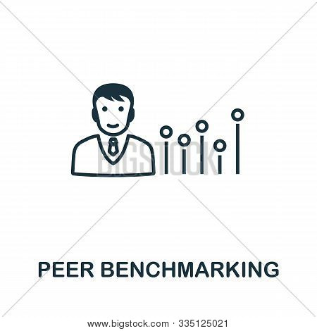 Peer Benchmarking Icon Outline Style. Thin Line Creative Peer Benchmarking Icon For Logo, Graphic De