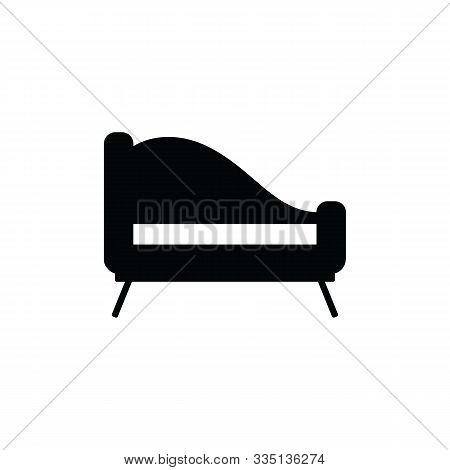 Fainting Couch Icon Isolated On White Background - Silhouette Of Vintage Sofa