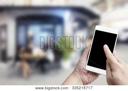 Food Delivery Service For Order Online Shopping Concept On Touch Screen Of Smatphone On Woman Hand S