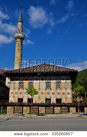 An Exterior View Of The Painted Mosque In The Town Of Tetovo In North Macedonia