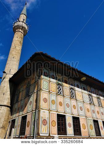 An Exterior View Of The Painted Mosque In The Town Of Tetovo In North Macedonia