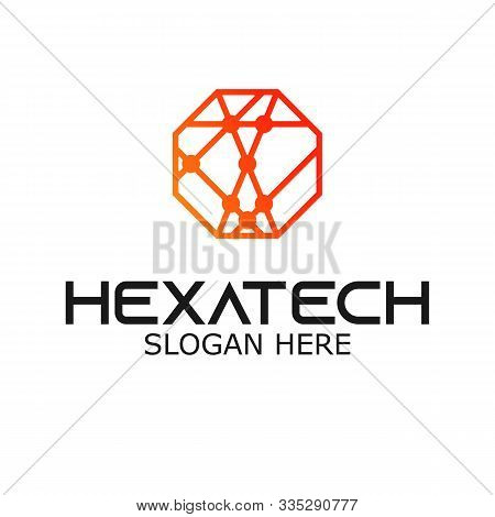 Technology - Vector Logo For Corporate Identity. Abstract Chip Sign. Network, Internet Tech Concept