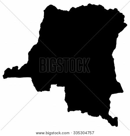 Democratic Republic Of The Congo Map Silhouette Vector 3d Illustration Eps 10