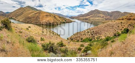 A View Of The Snake River At The Stateline Of Idaho And Oregon In Hells Canyon.