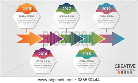 Vector Arrows 5 Steps Timeline Infographics Template Step By Step, Diagram Chart, Graph Presentation