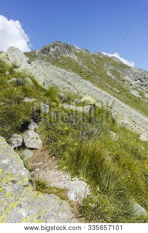 Landscape From Hiking Trail From Kupen Peaks To Orlovets Peak, Rila Mountain, Bulgaria