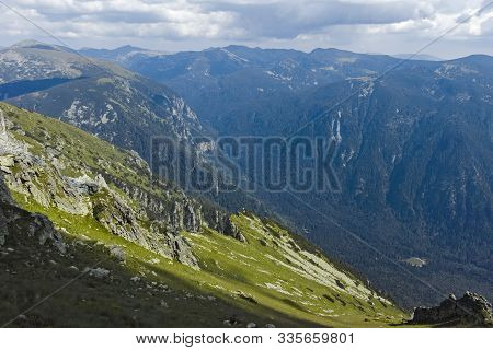 Landscape From Hiking Trail From Kupen Peaks To Orlovets Peak, Rila Mountain, Bulgaria
