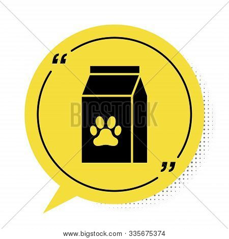 Black Bag Of Food For Pet Icon Isolated On White Background. Food For Animals. Pet Food Package. Dog