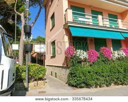 The Small Street At Beach Known As Paraggi Near Portofino At Italy