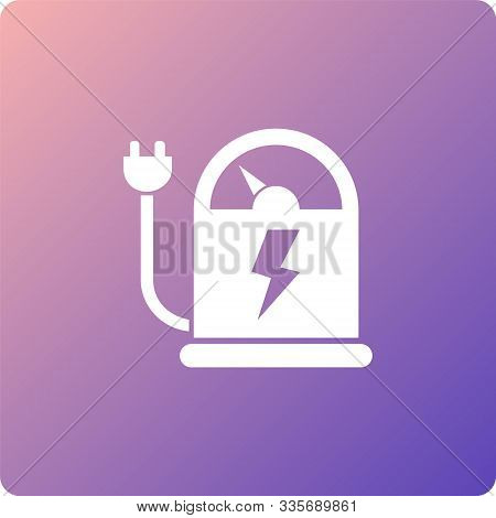 Electric Charging Vector Icon. Electric Charging Single Web Icon On Trendy Gradient