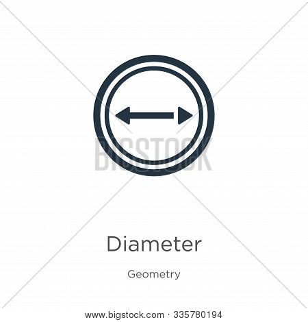 Diameter Icon Vector. Trendy Flat Diameter Icon From Geometry Collection Isolated On White Backgroun