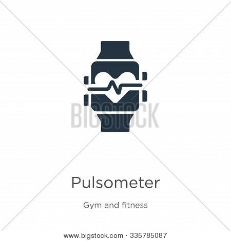 Pulsometer Icon Vector. Trendy Flat Pulsometer Icon From Gym And Fitness Collection Isolated On Whit