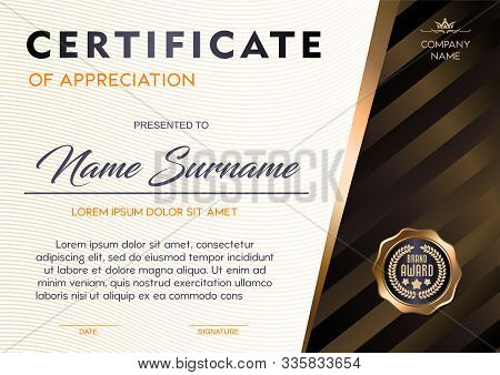 Certificate Template Luxury And Diploma Style,vector Illustration Eps10