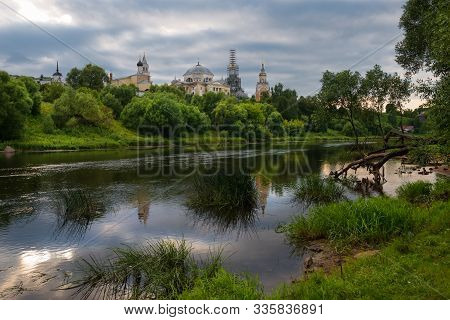 Panorama Of The Borisoglebsky Monastery In Town Torzhok, View From Above. Tver Region. Russia