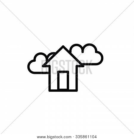 Home Clouded Icon Logo Element Simple Modern