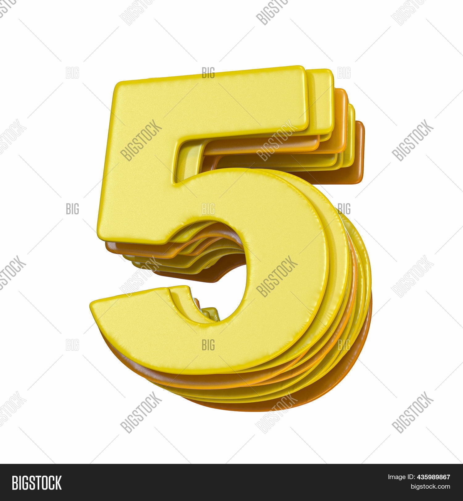 Yellow Font Number 5 Image & Photo (Free Trial) Bigstock