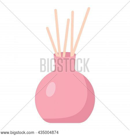 Essential Oil Diffuser. Wooden Aroma Sticks In Bottle For Beauty Scent. Aromatherapy, Spa And Relax 