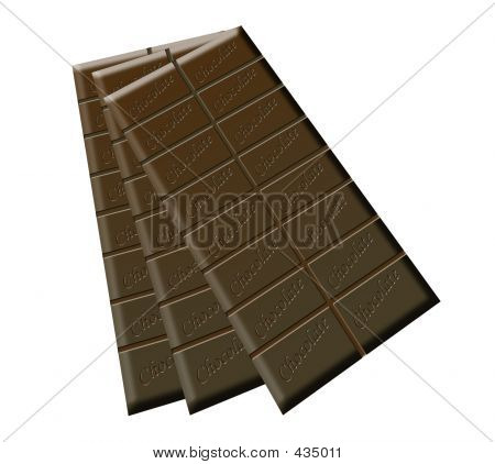 Tre barre di cioccolato