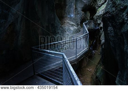 View Of The Yecla Gorge And Its Walkway In Burgos, Spain