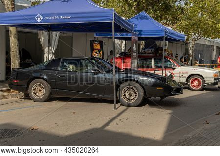Llucmajor, Spain; October 03 2021: Recreation Of The Car Of The Series The Fantastic Car Kitt In The