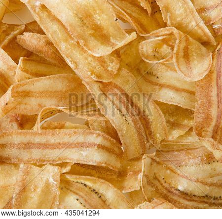 Dried Banana Chips Fried In Coconut Oil.