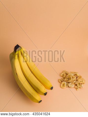 Dried Banana Chips Fried In Coconut Oil.