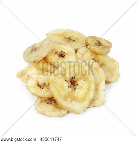 Dried Banana Chips Fried In Coconut Oil.
